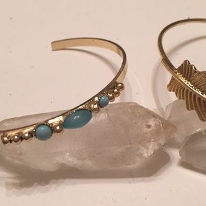 Lauren Conrad feather and stone bangles
